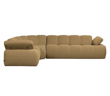 WOOOD Mojo hoekbank boucl&eacute; Geel/Bruin melange links