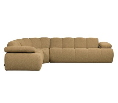WOOOD Mojo hoekbank boucl&eacute; Geel/Bruin melange links