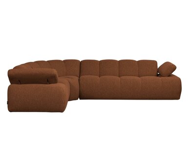 WOOOD Mojo hoekbank boucl&eacute; Roestbruin melange links