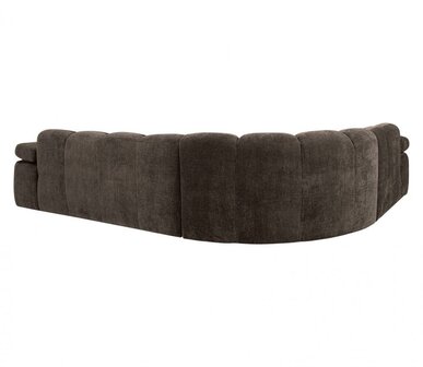 WOOOD Mojo hoekbank Geweven Ribstof Bruin links