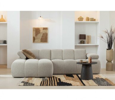WOOOD Mojo Chaise Longue Boucl&eacute; Beige Melange Links