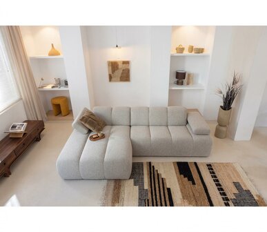 WOOOD Mojo Chaise Longue Boucl&eacute; Beige Melange Links