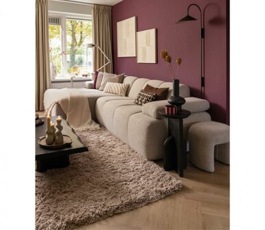 WOOOD Mojo Chaise Longue Boucl&eacute; Beige Melange Links