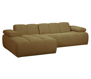 WOOOD Mojo Chaise Longue Boucl&eacute; Geel/Bruin Melange Links