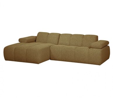 WOOOD Mojo Chaise Longue Boucl&eacute; Geel/Bruin Melange Links