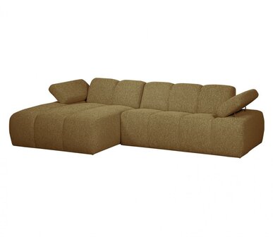 WOOOD Mojo Chaise Longue Boucl&eacute; Geel/Bruin Melange Links