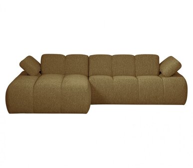 WOOOD Mojo Chaise Longue Boucl&eacute; Geel/Bruin Melange Links