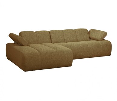 WOOOD Mojo Chaise Longue Boucl&eacute; Geel/Bruin Melange Links