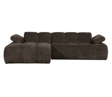 WOOOD Mojo Chaise Longue Geweven Ribstof Bruin Links