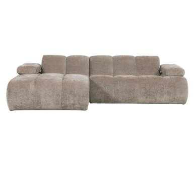 WOOOD Mojo Chaise Longue Geweven Ribstof Donkerzand Links