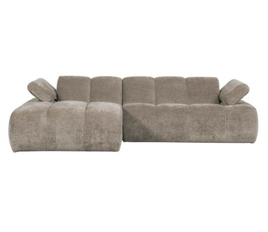 WOOOD Mojo Chaise Longue Geweven Ribstof Donkerzand Links