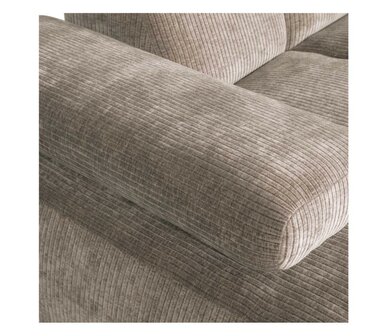 WOOOD Mojo Chaise Longue Geweven Ribstof Donkerzand Links