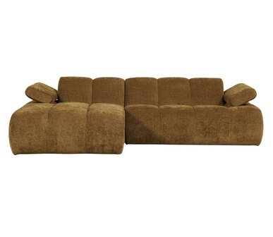 WOOOD Mojo Chaise Longue Geweven Ribstof Honinggeel Links
