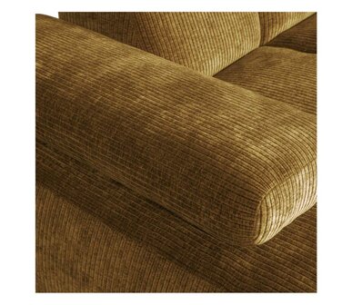 WOOOD Mojo Chaise Longue Geweven Ribstof Honinggeel Links