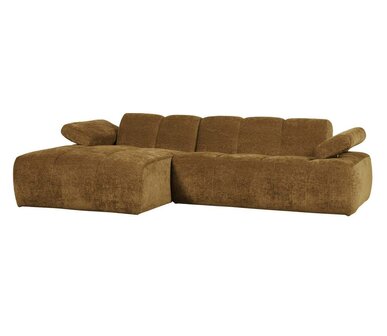 WOOOD Mojo Chaise Longue Geweven Ribstof Honinggeel Links