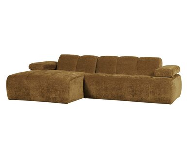 WOOOD Mojo Chaise Longue Geweven Ribstof Honinggeel Links