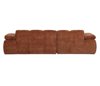 WOOOD Mojo Chaise Longue Geweven Ribstof Roestbruin Links