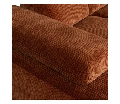 WOOOD Mojo Chaise Longue Geweven Ribstof Roestbruin Links