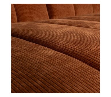 WOOOD Mojo Chaise Longue Geweven Ribstof Roestbruin Links