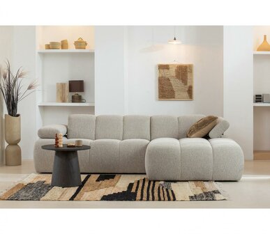 WOOOD Mojo Chaise Longue Boucl&eacute; Beige Melange Rechts