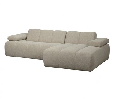 WOOOD Mojo Chaise Longue Boucl&eacute; Beige Melange Rechts