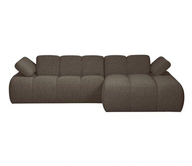 WOOOD Mojo Chaise Longue Boucl&eacute; Bruin Melange Rechts