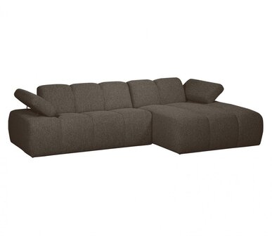 WOOOD Mojo Chaise Longue Boucl&eacute; Bruin Melange Rechts