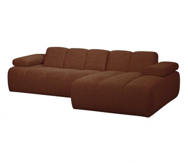 WOOOD Mojo Chaise Longue Boucl&eacute; Roestbruin Melange Rechts