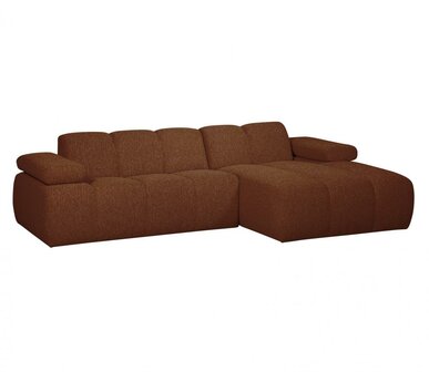 WOOOD Mojo Chaise Longue Boucl&eacute; Roestbruin Melange Rechts