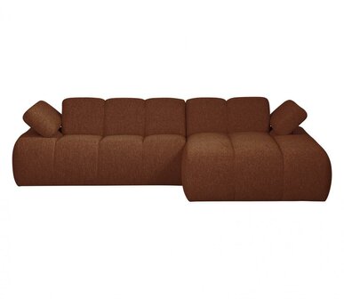 WOOOD Mojo Chaise Longue Boucl&eacute; Roestbruin Melange Rechts