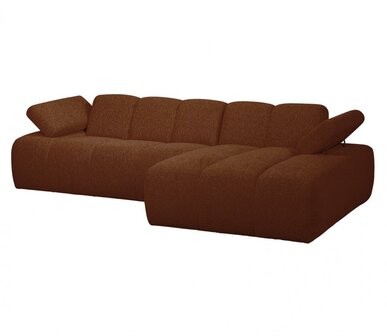 WOOOD Mojo Chaise Longue Boucl&eacute; Roestbruin Melange Rechts