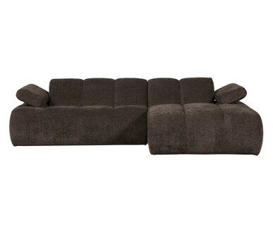 WOOOD Mojo Chaise Longue Geweven Ribstof Bruin Rechts