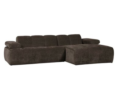 WOOOD Mojo Chaise Longue Geweven Ribstof Bruin Rechts
