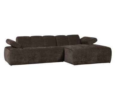 WOOOD Mojo Chaise Longue Geweven Ribstof Bruin Rechts