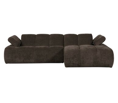 WOOOD Mojo Chaise Longue Geweven Ribstof Bruin Rechts