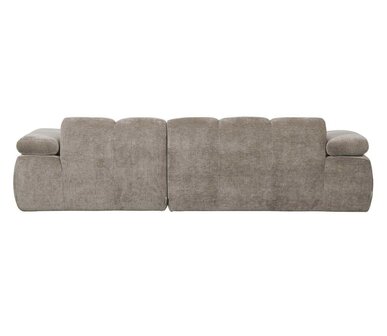 WOOOD Mojo Chaise Longue Geweven Ribstof Donkerzand Rechts