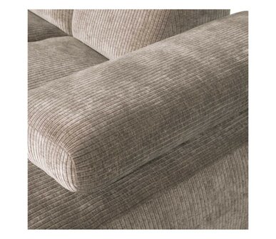 WOOOD Mojo Chaise Longue Geweven Ribstof Donkerzand Rechts