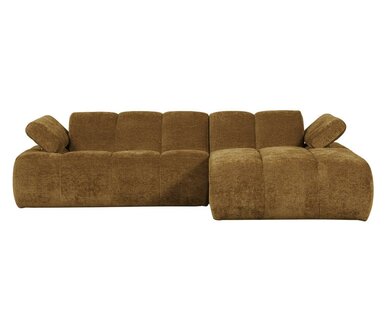 WOOOD Mojo Chaise Longue Geweven Ribstof Honinggeel Rechts