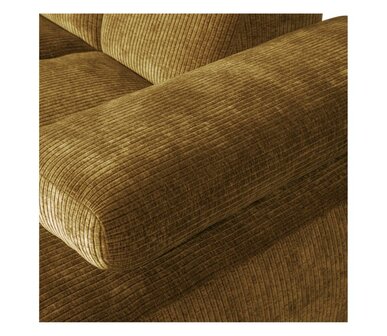 WOOOD Mojo Chaise Longue Geweven Ribstof Honinggeel Rechts