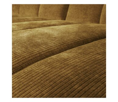 WOOOD Mojo Chaise Longue Geweven Ribstof Honinggeel Rechts