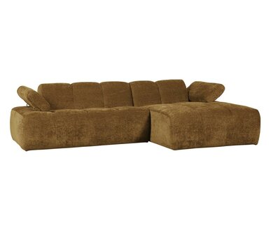WOOOD Mojo Chaise Longue Geweven Ribstof Honinggeel Rechts