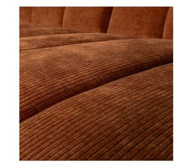 WOOOD Mojo Chaise Longue Geweven Ribstof Roestbruin Rechts