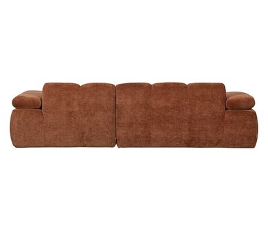 WOOOD Mojo Chaise Longue Geweven Ribstof Roestbruin Rechts