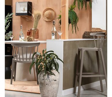 WOOOD Bliss Barstoel Buiten Kunststof Taupe