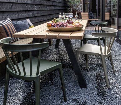 WOOOD Bliss Tuinstoel Met Spijlen Kunstof Army Green