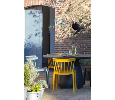 WOOOD Bliss Tuinstoel Met Spijlen Kunstof Oker Geel 