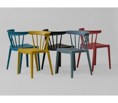 WOOOD Bliss Tuinstoel Met Spijlen Kunstof Oker Geel 