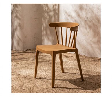 WOOOD Bliss Tuinstoel Met Spijlen Wheat Fiber Caramel Melange