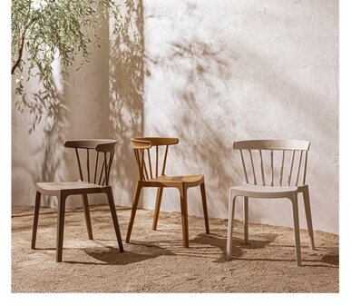WOOOD Bliss Tuinstoel Met Spijlen Wheat Fiber Caramel Melange