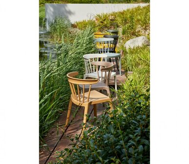 WOOOD Bliss Tuinstoel Met Spijlen Wheat Fiber Caramel Melange